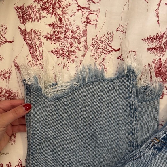 Agolde High Rise Light Blue Distressed Jeans - Picture 3 of 4